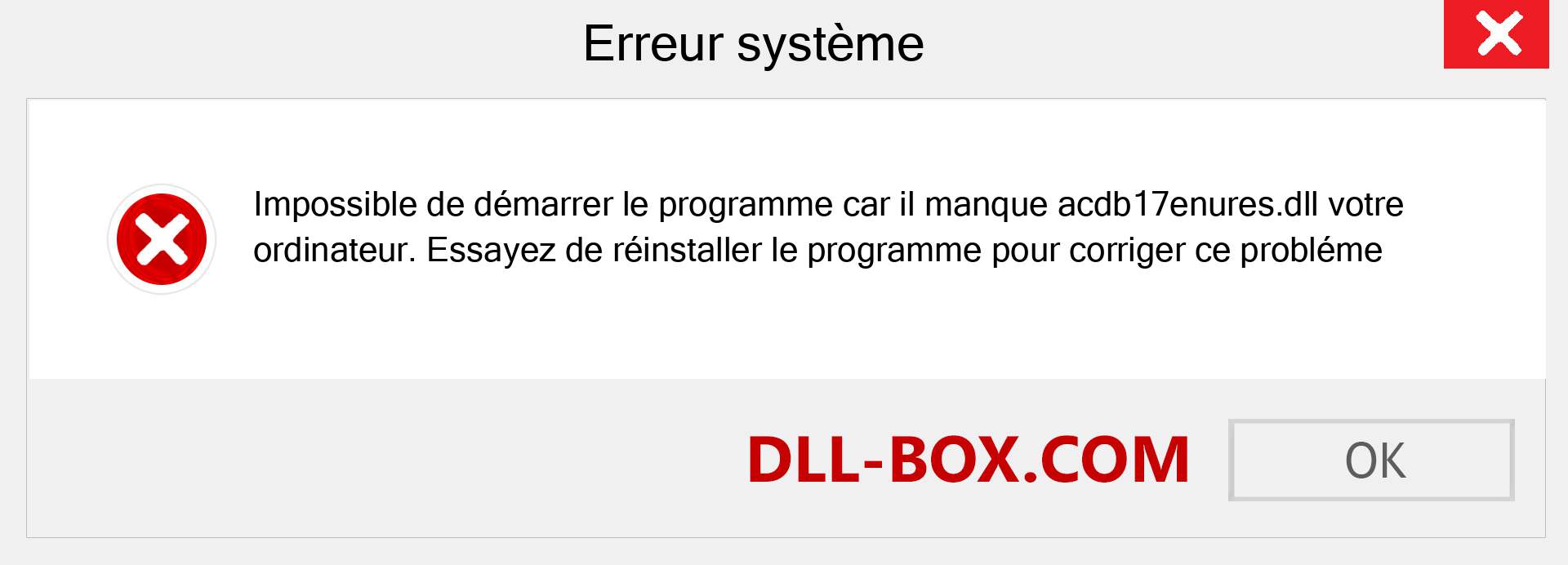 Le fichier acdb17enures.dll est manquant ?. Télécharger pour Windows 7, 8, 10 - Correction de l'erreur manquante acdb17enures dll sur Windows, photos, images